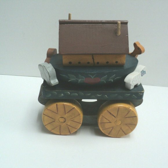 Noah's Ark Wooden Stool & Pull Toy 11 3/4" Wide - Picture 7 of 7